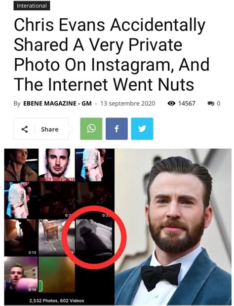 chris evans penis|Chris Evans Addresses Accidentally Leaking Nude Photo On。